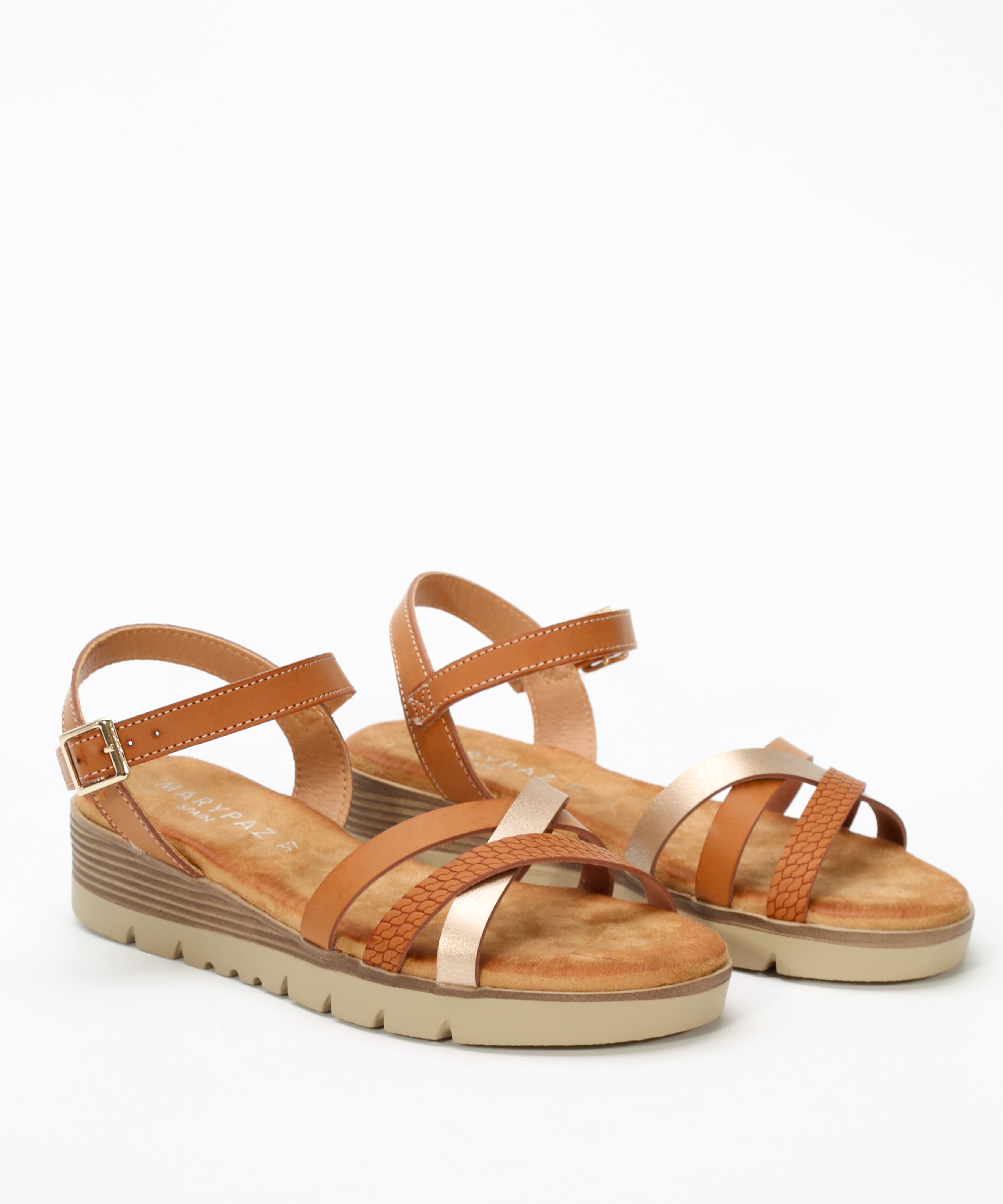 Sandalias planas tiras combinadas image number null